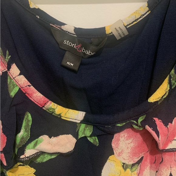 Maternity, Stork and Babe Navy with flowers dress, size medium - Picture 3 of 3